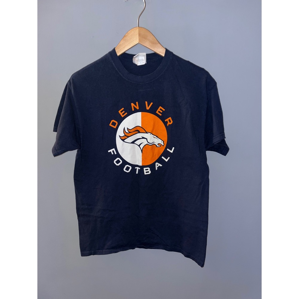 Denver Broncos Football‎ TShirt Mens Medium NFL Team Apparel Navy Blue Orange